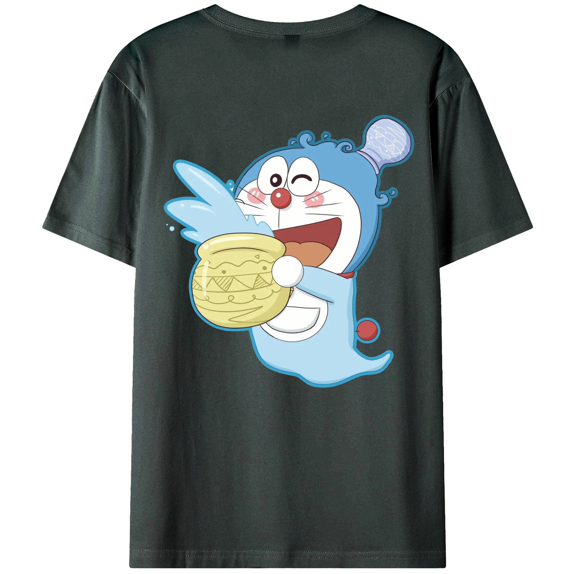 （画像用） ドラえもん Doraemon 綿100％ メンズ半袖Tシャツ（バックプリント） 通気性
